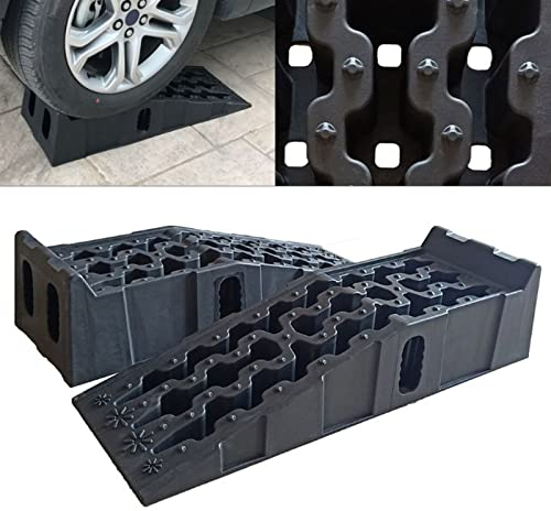 1 Paar Auffahrrampe Schwerlast Hebebühne, 7T Rampe Auto Auffahrrampen Set, Laderampe Auto Rampen Für SUV Bis 7.25Tonnen/16000lbs, KFZ Auffahrt Plattform