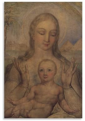 YOOSONG Poster mit romantischen Malern, William Blake, die Jungfrau und das Kind in Ägypten, Wandkunst, Gemälde, Leinwanddrucke, Dekor-Poster, Kunstwerke, 20 x 30 cm