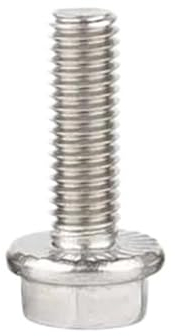 M8 M10 M12 Sechskantschrauben mit gezahntem Flansch, Sechskantkopf aus Edelstahl 304 mit Unterlegscheibe, gezahnte Flanschkappenschraube (Color : 70mm, Size : M10 (2pcs))