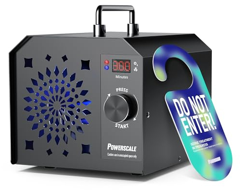 PowerScale Ozongenerator 55,000 mg/h OZB1, Ozon-Geruchsentferner, kommerzielles Ozongerät zur Geruchsbeseitigung für Zuhause, Auto und Haustierzimmer - Hochleistungs-Ionisator und Ozon-Luftreiniger