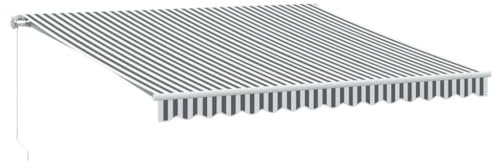 vidaXL Markise Manuell mit LED Anthrazit & Weiß 400x300 cm, Markisen, Markise ausfahrbar, Manuelle Markise, Markise einziehbar, Markise manuell