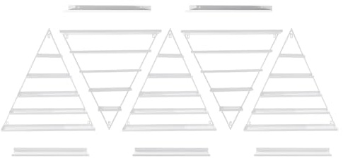 ATIVLB 10PCS Triangular Nail Polish Wall Racks, 5 Tiers Wall-mounted Metal Nail Polish Organizer Racks, Display Racks for Nail Polish, Cosmetics (White)
