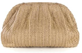 PORRASSO Straw Clutch Purse Women Crossbody Shoulder Bag Woven Bag Straw Evening Clutch for Summer Beach Travel Party Apricot