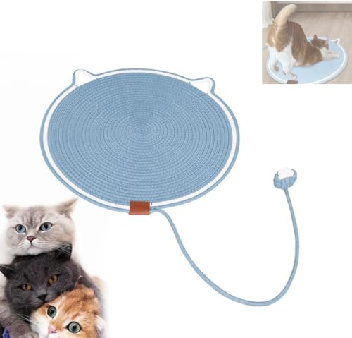 NOLACE Kratzmatte Katze 42cm Katzenkratzbrett aus Sisal mit Interaktivem | Spielzeug Ball Verschleißfeste Sisalmatte & Kratzpad für Kätzchen & Katzen Möbelschutz & Krallenpflege
