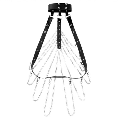 Män bondage Bandeaux PU läder skinny body justerbart bälte för cosplay