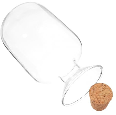 Cabilock Frasco De Cerillas De Vidrio Transparente 250ml Tapón De Corcho Tarro De Almacenamiento Pequeño Lavable Para Hogar Sala De Estar Decoración