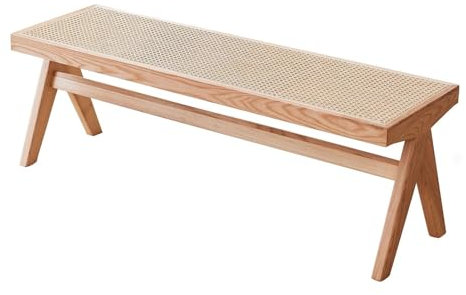 LYXWGRZD Esszimmerbank, Küchenbänke aus geflochtenem Holz, Sitzbänke für Esszimmertisch, robust und stabil, Eingangsbank, Holzbank im Landhausstil, für Esszimmer, Wohnzimmer, Flur, Schlafzimmer