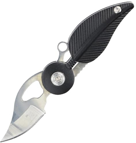 Wisebom Mini Taschenmesser Schwarz - EDC Schlüsselanhänger, Neck Knife für Outdoor - Geschenk für Männer und Frauen