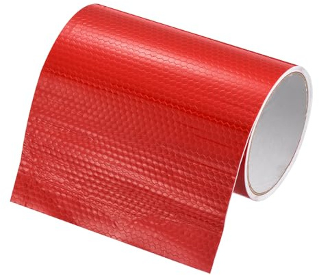 QUARKZMAN Ruban Réfléchissant Autocollant D'Avertissement de Prudence Ruban Adhésif, 15 Cm X 3 M Ruban de Marquage En Pvc Imperméable pour Remorques Motos Escaliers, Rouge