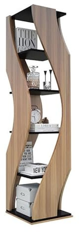 GLigeT Bücherregal Drehbares Bücherregal, 360-Grad-Bücherregal, bodenstehend, kreativ, modern, einfach, leicht, luxuriös, Büro, Wohnzimmer, nordischer Aufbewahrungs-Eckschrank Bücherturm