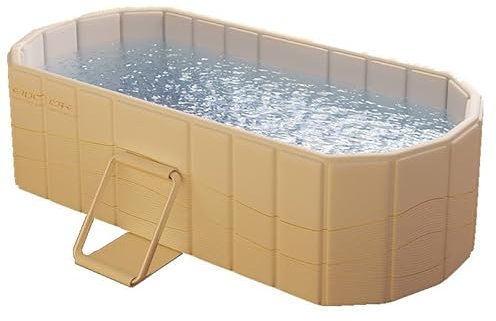 XUDREZ Baignoire Pliante Sauna SPA Bain Aromatique 1 Personne Couche Intermédiaire épaissie, Pliable Sans Couvercle, Baignoire Pliante Pour Adultes Et Enfants Bain Glacé Et Chaud 1,2m/ 3,93 Ft, OR