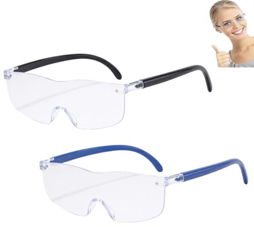 2 Stück Vergrößerungsbrille Set, 300% & 500% Lupenbrille, Mit Licht Für Brillenträger, Vergrößerung Lesebrillen, Hands-Free Kopfbands-Vergrößerer Für Detailarbeit, Basteln Und Nahaufgaben