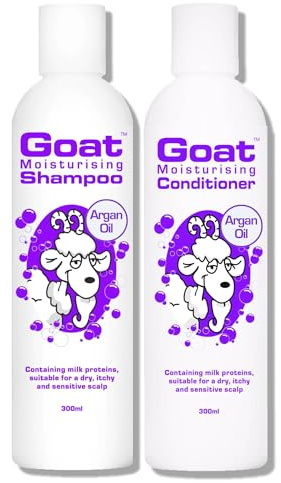 Goat Soap Moisturizing Shampoo & Conditioner Duo Pack Argan Oil | Sulphate-free goat milk shampoo and conditioner that gently cleanses and moisturises dry hair and sensitive scalps