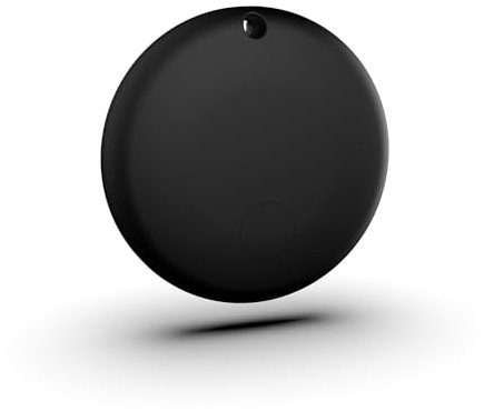 BuLuHAHA Air Tag, Smart Tag Localizzatore Bluetooth compatibile con Apple Find My (solo iOS), batteria sostituibile,impermeabile,cerca chiavi,borse,bagagli e animali domestici (Nero, 1 Pack)