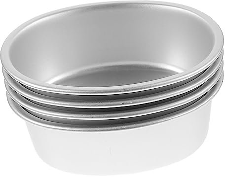 MUCKLILY 4pezzi Teglia Per Torte a Forma Allungata in Lega Di Alluminio Antiaderente Stampo Per Dolci Da Forno in Metallo Resistente e Facile Da Pulire Per Uso Domestico o Professionale