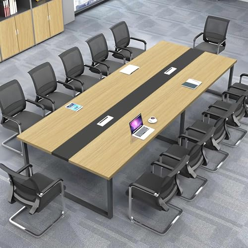 ZRBDDEF Large Conference Table – Modern Office Meeting Table with Metal Frame,Durable Scratch-Resistant Top,Multiple Sizes & Colors,Training Room,Boardroom & Collaboration Desk(Chairs Not Included)