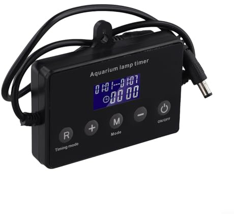 Lawnoval Regolatore di luce per acquario con display LCD, dimmer LED 12-24V e timer per illuminazione acquario, simulazione alba e tramonto, impostazioni multi-modalità