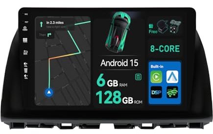 BXLIYER [8-Core, 6G+128G] - Android 14 Car Stereo For Mazda CX-5 (2013-2016) Sat Nav - Wireless CarPlay/Android Auto - LED Camera & MIC - IPS 10.1 Inch 2 Din - DSP Steering Wheel DAB Fast-boot 360-CAM