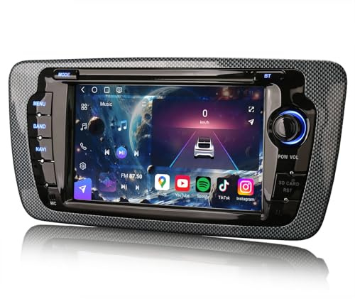 Qualcomm 8 Núcleos 8GB+128GB Android 14 Radio Coche Estéreo para SEAT IBIZA 2009-2013 GPS Navegador Inalámbrico CarPlay Android Auto DSP WiFi Bluetooth 5.1 USB 4G Dab+ AM/FM RDS 7 IPS Pantalla táctil