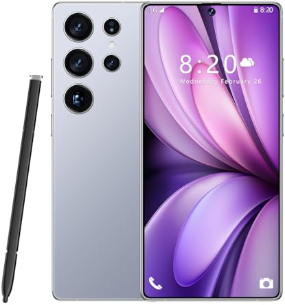 Telefoni Cellulari S24 Ultra 5G, Smartphone Android 14.0, Telefono Cellulare Con Fotocamera Da 7,3 Pollici, 16GB RAM 1TB ROM, 8000 MAh, 72 MP 108 MP, Doppia SIM Gratuita Sbloccata,Titanium Blue-7.3 In