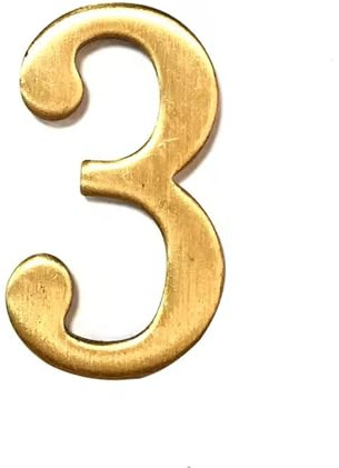 5CM Mässing Gyllene Husnummer Anpassade 3D - Självhäftande Brevlådenummer for Utsidan, Adressnummer Som Gäller for Husdörrlägenheter Kontorsrum Igenkännbar Personlig(Style3)