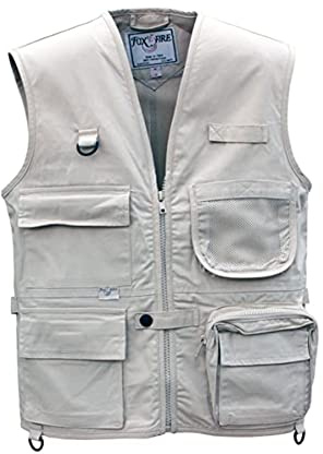 Foxfire Kid's Cargo Explorer Vest for Outdoor, Adventure, Safari and Travel Wear with Pockets, Cotton, Stone, Samll