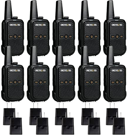 Retevis RT15 Walkie Talkies Long Range,Mini Walkie Talkie,USB Fast Charging,Rechargeable 2 Way Radios for Adults Business Education School Church Healthcare Car (10 Pack)