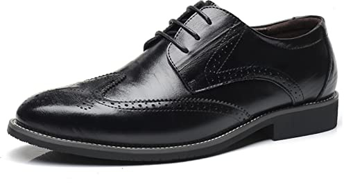 Homme Brogues Derby Chaussures à Lacets pour Homme Chaussures de Ville à Lacets Oxford Dressing Business Chaussure Noir 41 EU