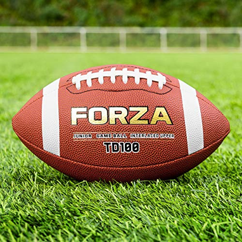 FORZA TD100 American Football Spiel Ball | F-Grip™ Griff Design | Einzeln, 3er-Set, 40er-Set oder 45-Set erhältlich (Junior (9-12-jährigen), 3er-Set)