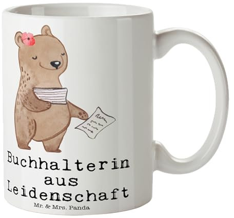 Mr. & Mrs. Panda Tasse Buchhalterin Leidenschaft - Geschenk, Geschenk Tasse, Dankeschön, in Bürojob, Kaffeetasse, Backoffice Mitarbeiterin,