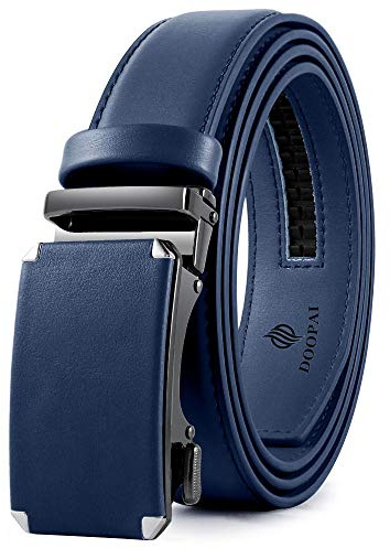 DOOPAI Gürtel Herren aus Echtleder, Automatik Ratschengürtel 35 cm Breit | Einstellbar Gürtel mit Geschenkbox für Casual Arbeits