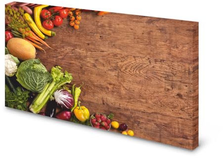 Magnettafel Pinnwand Bild Veggie Vegan Love Holzoptik gekantet XXL Größe 100 x 80 cm