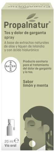 Propalnatur Spray - Tos Seca, Irritación y Dolor de Garganta, a Base de Extractos Naturales de Aloe, Liquen de Islandia y con Acido Hialurónico, Spray 20 ml