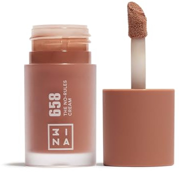 3INA MAKEUP - The No-Rules Cream 658 - Braun - Liquid Blush für Augen Lippen Wangen - Rouge mit Süßmandelöl - Cream Blusher für Natürliches und Leuchtendes Finish - Vegan - Cruelty Free