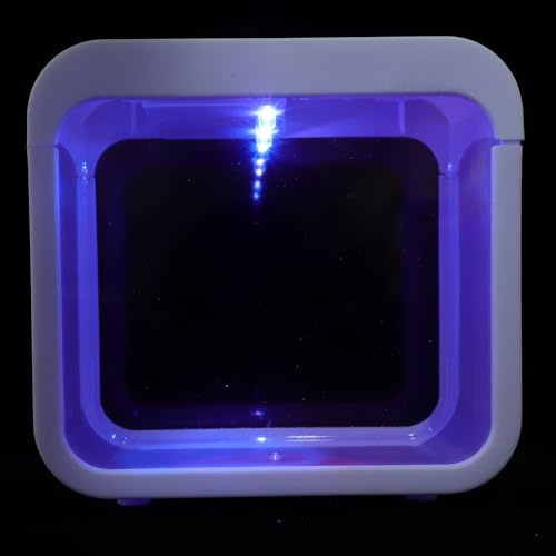 Hohopeti Mini Fish Tank with Light Transparent Fish Breeding Box Small Aquarium for Desktop Home Decor Five Colour Led Lighting Easy to Clean and Store 1 X Mini Tank