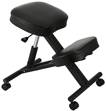 PAKLIF Ergonomischer Kniestuhl, Verstellbarer Kniehocker, Dickes Kissen for Ausgleichen des Rückens, Körperformung, Heimbüro, Computerstuhl