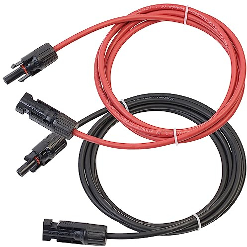 revolt MC4 Kabel Verlängerung: Solar-Verlängerungskabel, MC4-kompatibel, 2x 4 mm² (12 AWG), 2 m, IP68 (Solarpanel Verlängerungskabel, Solarmodul Anschluss)