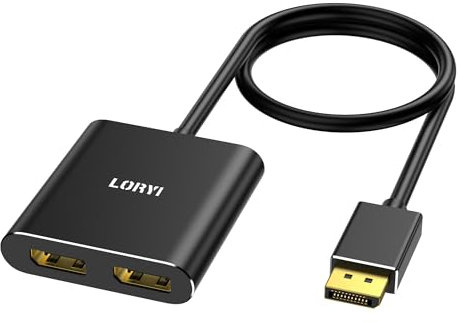 Adattatore splitter da DisplayPort a doppia DisplayPort, hub Displayport MST 4K60Hz, 1 in 2 uscite, porta display per doppio monitor, DP1.4, splitter per desktop, laptop, estendere display