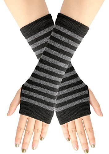 Fingerlose Handschuhe Damen Thermo Touchscreen Stulpen Arm Winterhandschuhe Warm Y2K Armstulpen Pulswärmer Schwarz Winter Teenager Mädchen Handstulpen