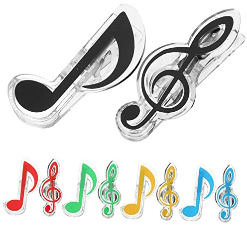 ibasenice 20stücke Teiliges Notenklammern Mit Musiknoten-design Stabile Buchseitenhalter Leichter Robuster Musikbuch-clip Für Notenständer Praktisches Lesezeichen Für Partituren Und Rezepte