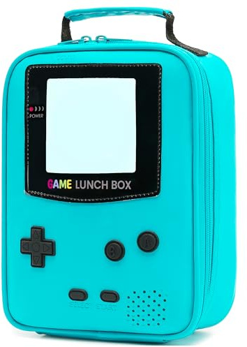 Beaulyn Boys Lunch Box,Game Lunch Bag for School Kids,Leather Insulated Gameboy Lunchbox,Reusable Snack Boxes Meal Prep Bag for School Kids Boy Teen