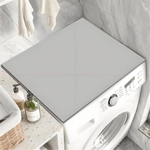 Odot Waschmaschinenauflage rutschfest 60x60cm, Einfarbig Waschmaschine Abdeckung Universal Saugfähig Schnelltrocknend Waschmaschinen Auflage Waschmaschinenabdeckung (Hellgrau)