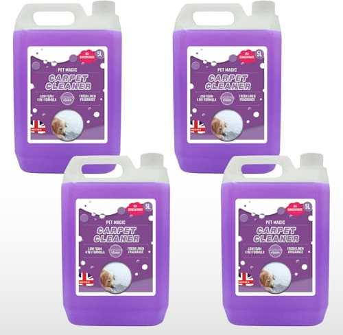 Dunnet Tools Pet Magic Carpet Cleaner Shampoo Solution for Machines Pet Urine and Odour Neutraliser Rug Cleaner Cats & Dog Urine Wee Smell Remover 20L Carpet Cleaner Solution