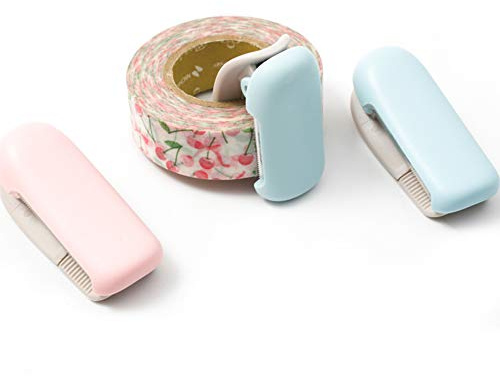 Dispenser per Nastro Adesivo, Taglierina per Nastro Washi, Mini Taglio Leggero Portatile, Tipo a Clip, per Nastro Largo 10-15 Mm, PP, 4,8 X 2,1 Cm, per Colori Casuali (Random