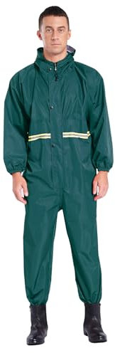 YEAHDOR Tuta Integrale con Cappuccio Protezione Chimica Uomo Tuta Intera Impermeabile Completa per Il Corpo Abbigliamento da Lavoro per Officina Fabbrica Verde A XXL