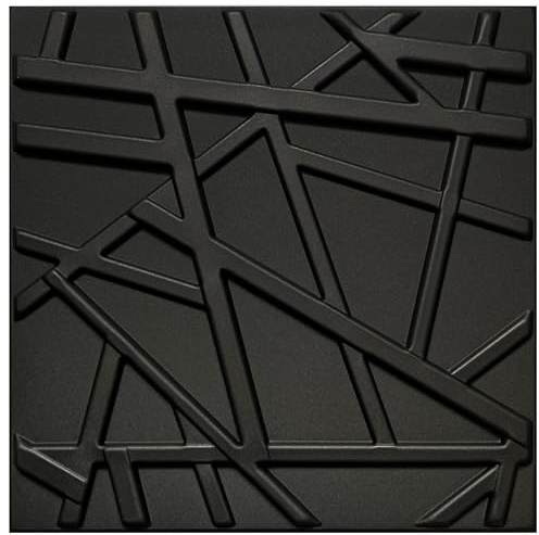 Deccart - Panneaux Muraux 50x50 cm Polystyrène XPS, Noir, 1 pièce, 4 m² | Panneau mural 3D Décoratif, Plaque murale decorative, Décoration murale, Relief texturé, Wall Panel, Deco Mur