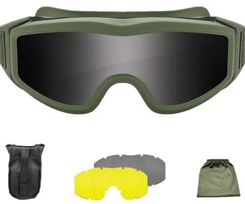 Lunettes de Protection Tactiques pour Les Militaires, Conception Intégrale, Technologie Antibuée Professionnelle Pour Une Vision Claire, Lentilles Résistantes Aux Chocs, Ne Craignant Pas Les Défis.(Ol