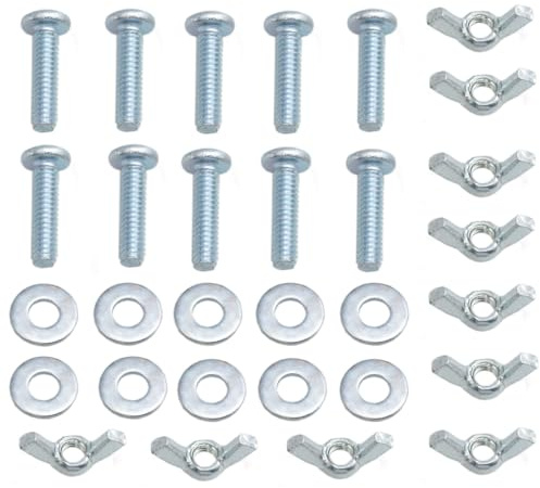Meuey Lyot 1/4-2 0-1 Screw Bolts and Wing Nut Kit Wing Nuts and Bolts Bolt and Nut Washer Set Wing Nut and Bolt Set Long Bolts Wing Bolt with Washers 10 Set (1/4 inch to 20x1 inch)