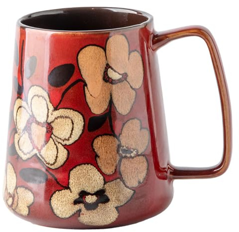 24 oz Ceramic Coffee Mug Large Milk Coffee Mug Tea Cup for Cocoa Cappuccino Latte Cereal Dishwasher Safe Microwave Safe (Burgundy)