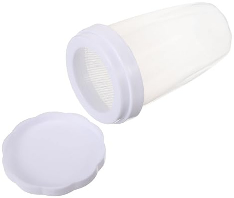 Alipis Saupoudreur à Sucre Glace Multifonction Blanc en Polypropylène Réutilisable avec Tamis à Mailles Fines Pâtisserie La Cuisine